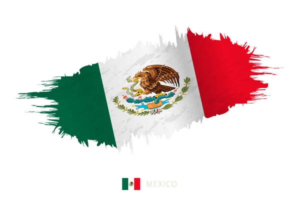 Pincelada Bandera México Con Efecto Ondulante — Vector de stock