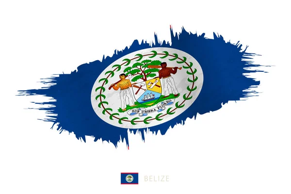 Bemalte Pinselstrich Flagge Von Belize Mit Wehender Wirkung — Stockvektor