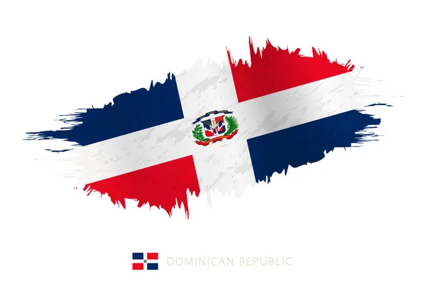 Painted Brushstroke Flag Dominican Republic Waving Effect — Stock Vector
