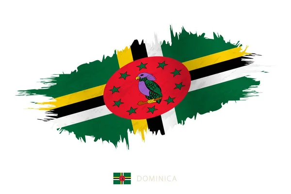 Geschilderde Penseelstreek Vlag Van Dominica Met Golvend Effect — Stockvector