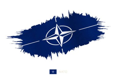 Nato 'nun el sallama efektli fırça darbesi bayrağı.
