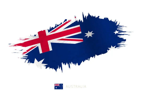 Drapeau Peint Brushstroke Australie Avec Effet Ondulant — Image vectorielle