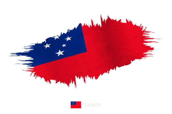 Pincelada Bandera Samoa Con Efecto Ondulante — Vector de stock