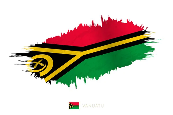 Bandiera Pennellata Dipinta Vanuatu Con Effetto Sventolante — Vettoriale Stock