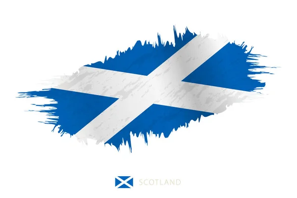 Bandeira Pincelada Pintada Escócia Com Efeito Ondulante —  Vetores de Stock