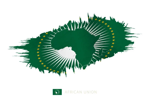 Bandeira Pincelada Pintada União Africana Com Efeito Ondulante —  Vetores de Stock