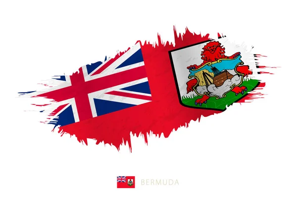 Bandiera Pennellata Dipinta Delle Bermuda Con Effetto Sventolante — Vettoriale Stock