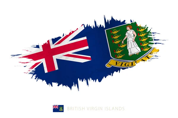 Målad Penseldrag Flagga Brittiska Jungfruöarna Med Viftande Effekt — Stock vektor