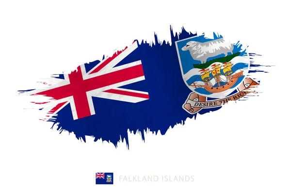 Painted Brushstroke Flag Falkland Islands Waving Effect — Stock Vector