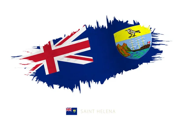 Malet Penselstrøg Flag Saint Helena Med Vinkende Effekt – Stock-vektor