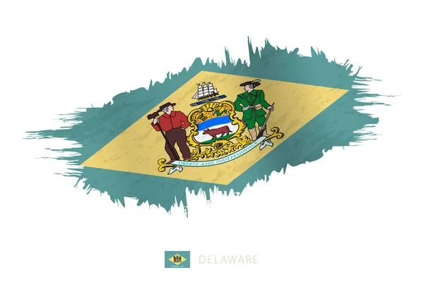 Βαμμένη Σημαία Του Delaware Κυματισμό Αποτέλεσμα — Διανυσματικό Αρχείο