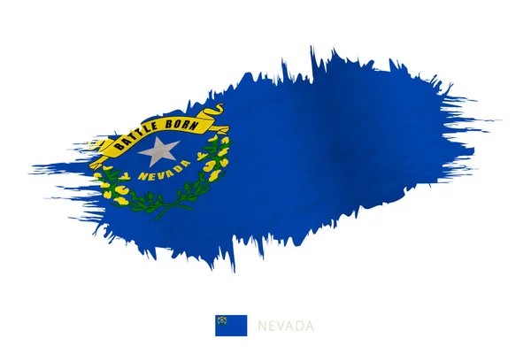 Drapeau Pinceau Peint Nevada Avec Effet Ondulant — Image vectorielle