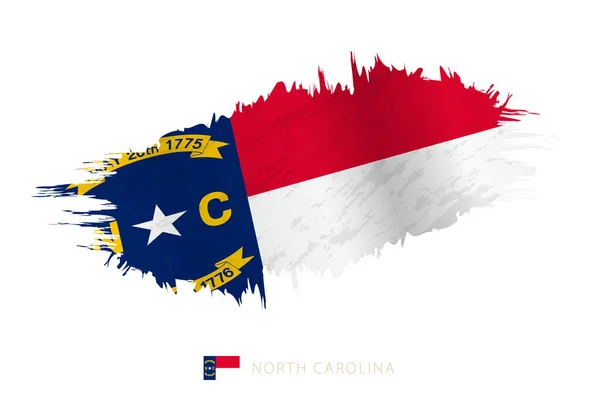 Pincelada Bandera Carolina Del Norte Con Efecto Ondulante — Archivo Imágenes Vectoriales