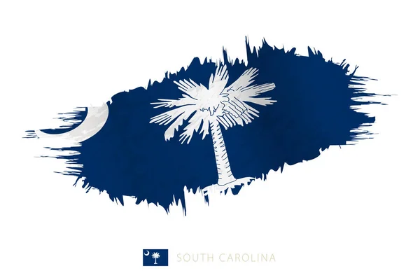 Раскрашенный Флаг Южной Каролины Эффектом Махания Кистью — стоковый вектор