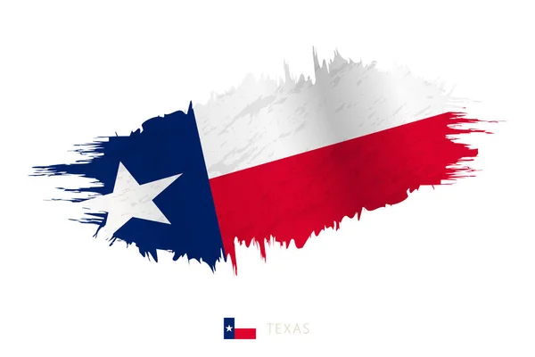 Pincelada Bandera Texas Con Efecto Ondulante — Vector de stock