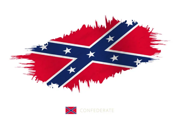 Painted Brushstroke Flag Confederate Waving Effect — Stock Vector