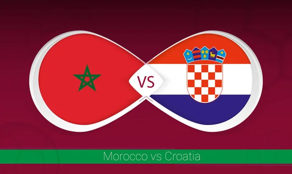 Marruecos Croacia Competición Fútbol Grupo Icono Fondo Fútbol — Vector de stock