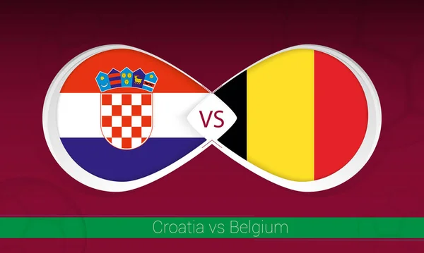 Croatie Belgique Dans Compétition Football Groupe Icône Sur Fond Football — Image vectorielle