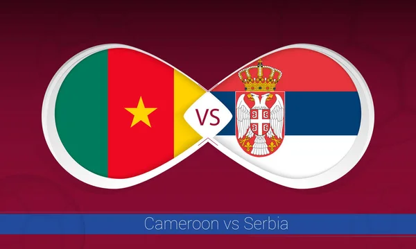 Cameroon Serbia Football Competition Group 축구계의 아이콘 — 스톡 벡터