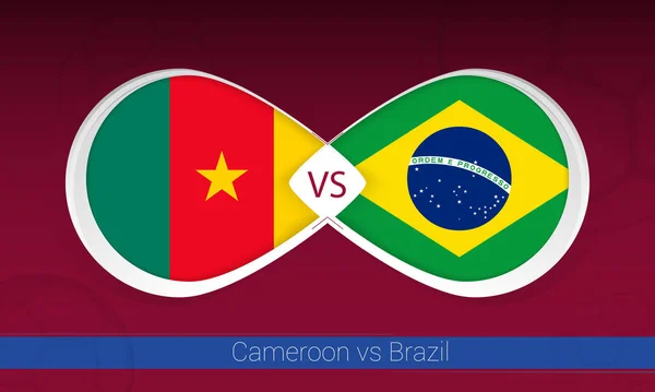 Cameroon Brazil Football Competition Group 축구계의 아이콘 — 스톡 벡터
