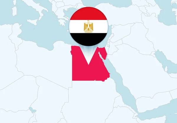 África Con Mapa Seleccionado Egipto Icono Bandera Egipto — Archivo Imágenes Vectoriales