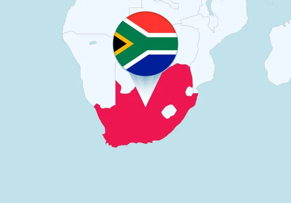 Africa Selected South Africa Map South Africa Flag Icon — Stock Vector