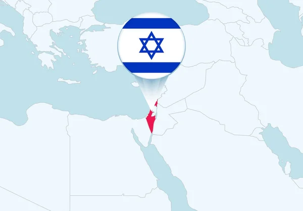 Азія Обраною Картою Ізраїлю Іконою Прапора Ізраїлю — стоковий вектор