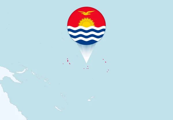 Oceánie Vybranou Ikonou Vlajky Kiribati Kiribati — Stockový vektor