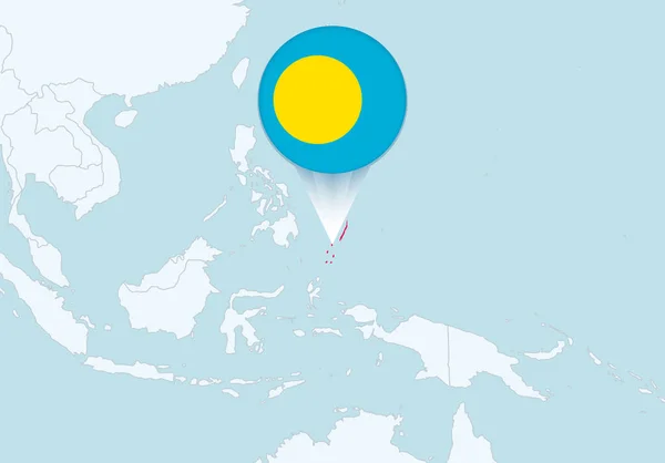 Oceánie Vybranou Ikonou Vlajky Palau Palau — Stockový vektor