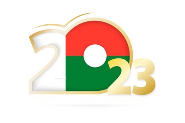Year 2023 with Madagascar Flag pattern.