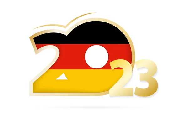 Year 2023 Germany Flag Pattern — ストックベクタ