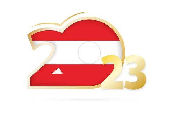 Έτος 2023 Μοτίβο Αυστρία Σημαία — Διανυσματικό Αρχείο