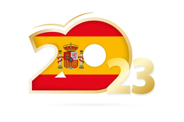 Year 2023 Spain Flag Pattern — 图库矢量图片