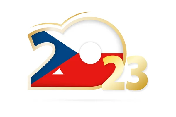 Rok 2023 Wzorem Bandery Republiki Czeskiej — Wektor stockowy