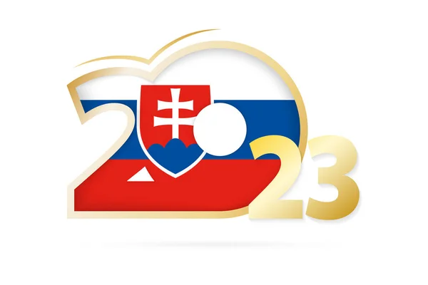 Year 2023 Slovakia Flag Pattern — Stock vektor