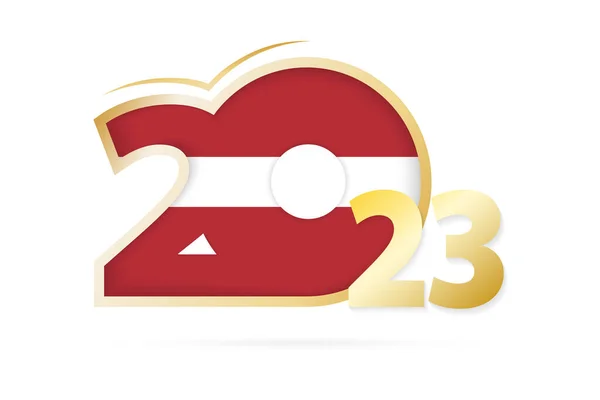 Year 2023 Latvia Flag Pattern — Vetor de Stock