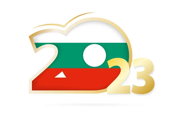 Year 2023 Bulgaria Flag Pattern —  Vetores de Stock