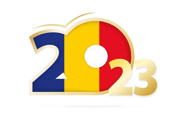 Year 2023 Romania Flag Pattern — Stock vektor