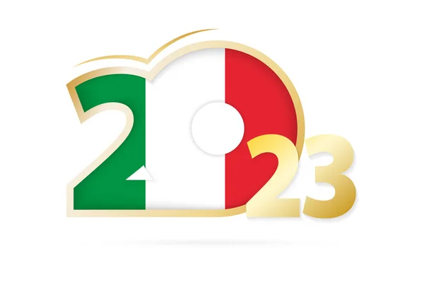 Ano 2023 Com Padrão Bandeira Itália — Vetor de Stock
