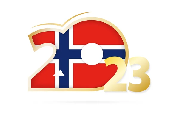 Year 2023 Norway Flag Pattern — Stock vektor