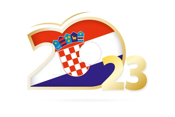 Year 2023 Croatia Flag Pattern — Stock vektor