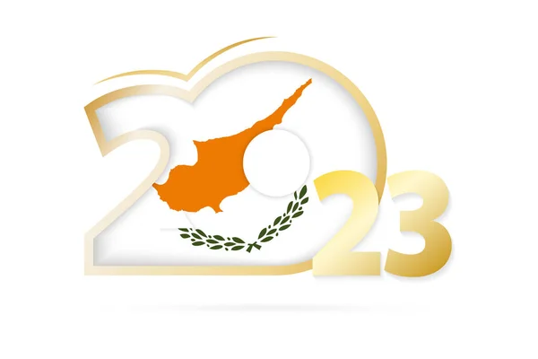 Year 2023 Cyprus Flag Pattern — Vettoriale Stock