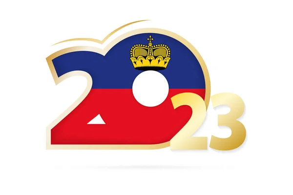 Year 2023 Liechtenstein Flag Pattern — Archivo Imágenes Vectoriales