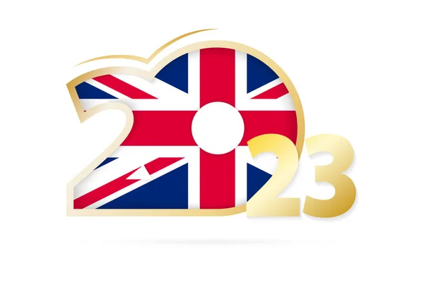 Year 2023 United Kingdom Flag Pattern — Wektor stockowy