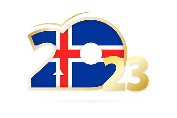 Year 2023 Iceland Flag Pattern – stockvektor