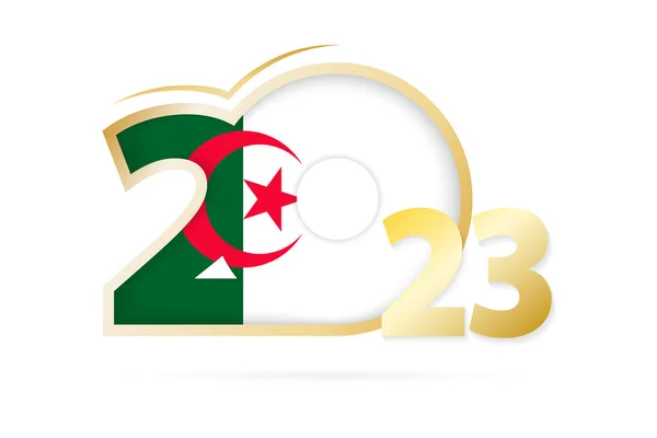 Year 2023 Algeria Flag Pattern — Archivo Imágenes Vectoriales