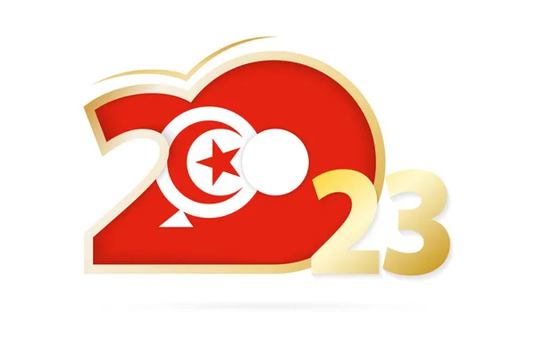 Έτος 2023 Μοτίβο Σημαία Τυνησίας — Διανυσματικό Αρχείο