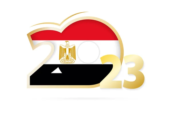 Jahr 2023 Mit Ägypten Flagge — Stockvektor