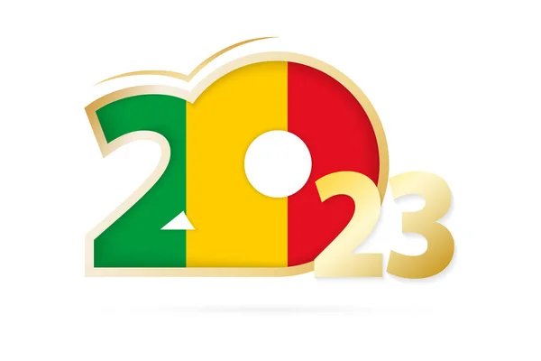 Ano 2023 Com Padrão Bandeira Mali —  Vetores de Stock