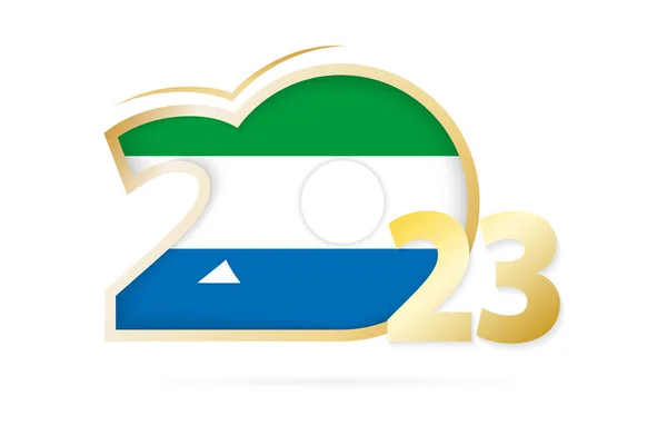 Year 2023 Sierra Leone Flag Pattern — Stockvector